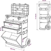 vidaXL Boîte à outils 3 parties