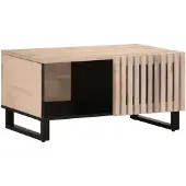 vidaXL Table basse blanche 80x51x40 cm en bois massif de manguier