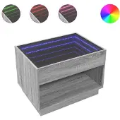 vidaXL Table basse avec Infinity-LED Gris Sonoma 70x50x50 cm