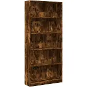vidaXL Bibliothèque chêne fumé 80x24x176 cm bois d'ingénierie
