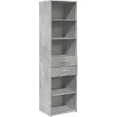 vidaXL Highboard gris béton 50x42,5x185 cm Bois composite