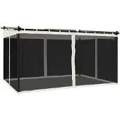 vidaXL Pavillon avec murs en filet Crème 4x3 m Acier