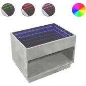 vidaXL Table basse avec Infinity-LED gris béton 70x50x50 cm