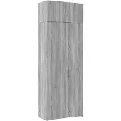 vidaXL Armoire haute Gris Sonoma 80x42,5x225 cm Matériau dérivé du bois