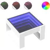 vidaXL Table basse avec Infinity-LED Blanc 50x53x30 cm