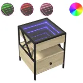 vidaXL Table basse avec Infinity-LED Chêne Sonoma 40x40x51 cm