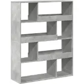 vidaXL Bibliothèque gris béton 100x33x125,5 cm bois d'ingénierie