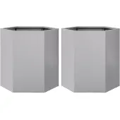 vidaXL Jardinières 2 pcs hexagone 46x40x45 cm acier galvanisé