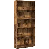 vidaXL Bibliothèque vieux bois 80x24x176 cm bois d'ingénierie