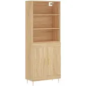 vidaXL Highboard chêne Sonoma 69,5x34x180 cm Matériau dérivé du bois