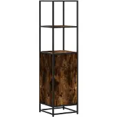 vidaXL Highboard chêne fumé 35,5x35x139 cm bois composite métal