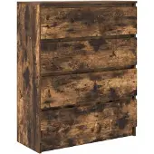 vidaXL Sideboard chêne fumé 80x35x99 cm bois composite