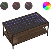 vidaXL Table basse avec Infinity-LED brun imitation chêne 90x50x38 cm