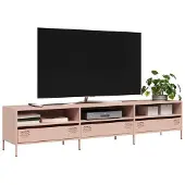vidaXL Armoire TV rose 202x39x43,5 cm Acier laminé à froid