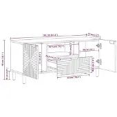 vidaXL Armoire TV marron 105x33x46 cm bois massif mangue