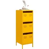 vidaXL Highboard jaune moutarde 39x35x103,5 cm Acier