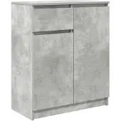 vidaXL Sideboard avec tiroir gris béton 71x35x84 cm Bois composite