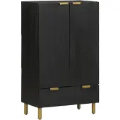 vidaXL Buffet noir 60x33x100 cm bois d'ingénierie