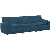 vidaXL Canapé modulable avec coussins bleus