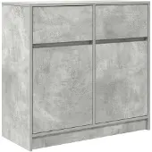 vidaXL Sideboard avec tiroir gris béton 80x34x76 cm Bois composite