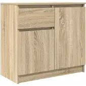 vidaXL Sideboard avec tiroir Chêne Sonoma 71x35x65 cm Bois composite