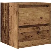 vidaXL Table de chevet murale vieux bois 38x34x40 cm