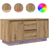 vidaXL Armoire TV avec lampes LED Chêne Artisan 100x41x50 cm