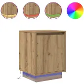 vidaXL Armoires de chevet lumières LED 2pcs chêne artisanal 38x34x50cm