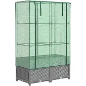 vidaXL Lit surélevé avec serre aspect rotin 80x40x138 cm