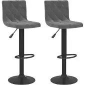 vidaXL Tabouret de bar 2 pcs. Velours gris foncé