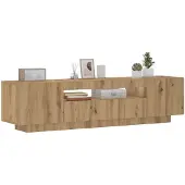 vidaXL Armoire TV avec lampes LED Chêne Artisan 160x35x40 cm