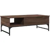 vidaXL Table basse marron imitation chêne 100x50x35 cm bois composite métal