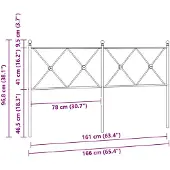 vidaXL Tête de lit de rechange en métal blanc 160 cm