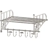 vidaXL Porte-bagages avec cintres mural aluminium