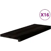 vidaXL Marches d'escalier 16 pcs marron foncé 70x25x2 cm chêne massif