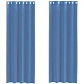 vidaXL Voile Rideaux avec œillets 2 pcs. Bleu roi