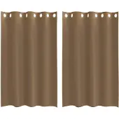 vidaXL Voile Rideaux avec œillets 2 pcs. Marron clair