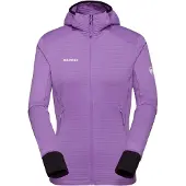 Mammut - Polaire légère et extensible zippée - Taiss Light ML Hooded Jacket Women Lavandin Black pour Femme - Taille M - Bordeaux
