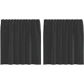 vidaXL Voile Rideaux avec poches à tringles 2 pcs. noir