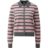 QS Cardigan écru / gris foncé / rose