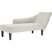 vidaXL Chaise longue avec accoudoir à droite Crème Velours
