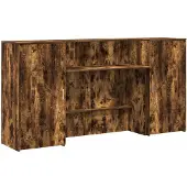 vidaXL Comptoir de réception chêne fumé 200x50x103,5 cm Bois composite