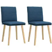 vidaXL Chaise de salle à manger 2 pcs. Bleu Tissu