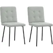 vidaXL Chaise de salle à manger 2 pcs. Gris clair velours