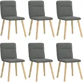 vidaXL Chaises de salle à manger 6 pcs. Tissu gris foncé