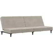 vidaXL Canapé-lit à 2 places gris clair velours