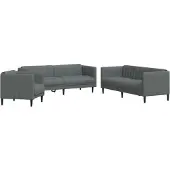 vidaXL Ensemble de canapés 3 pièces gris foncé Tissu