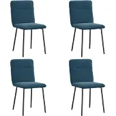 vidaXL Chaises de salle à manger 4 pcs. Bleu velours