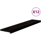 vidaXL Marches d'escalier 12 pcs marron foncé 120x25x2 cm chêne massif