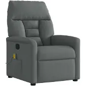 vidaXL Fauteuil relax de massage, tissu, gris foncé